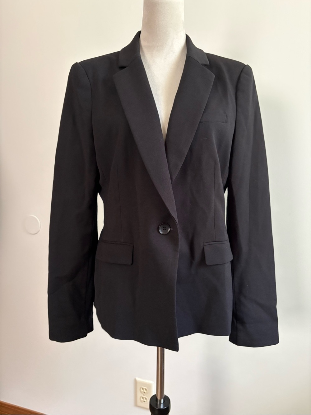 BCBGMaxAzria Black Single-Button Classic Tailored Blazer Jacket Size Large